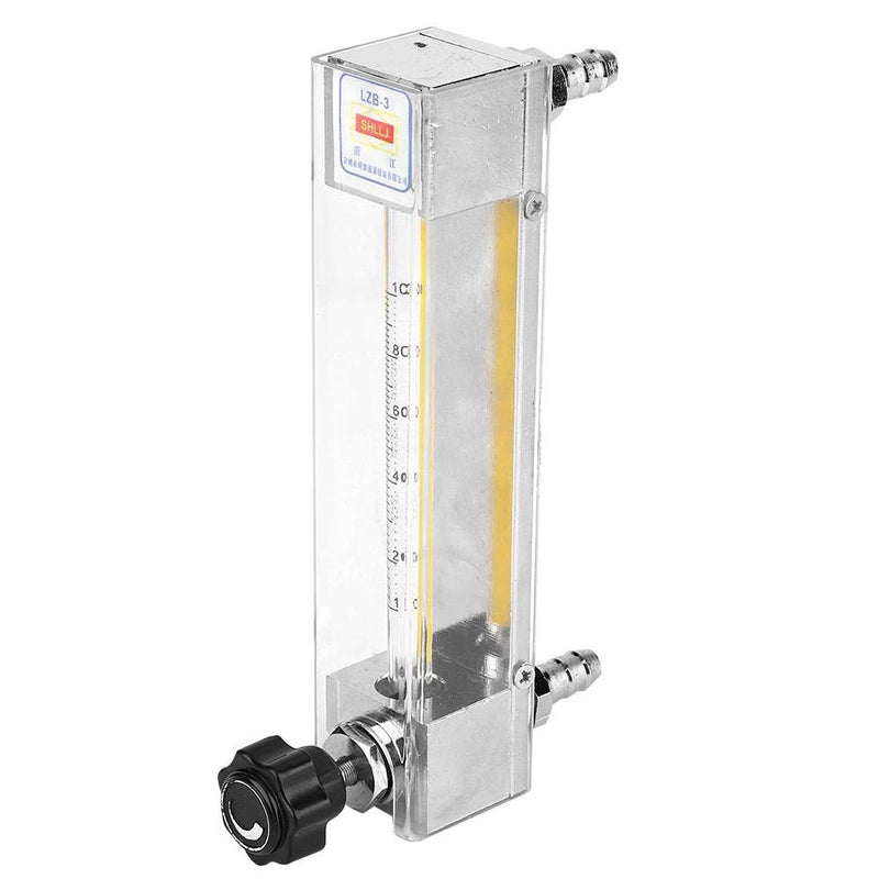 [Australia - AusPower] - LZB-3 Glass Tube Liquid Flowmeter, Panel Type Water Meter Adjustable Black Knob Water Meter Panel Mount Type Flowmeter(10-100mL/min) 10-100mL/min 