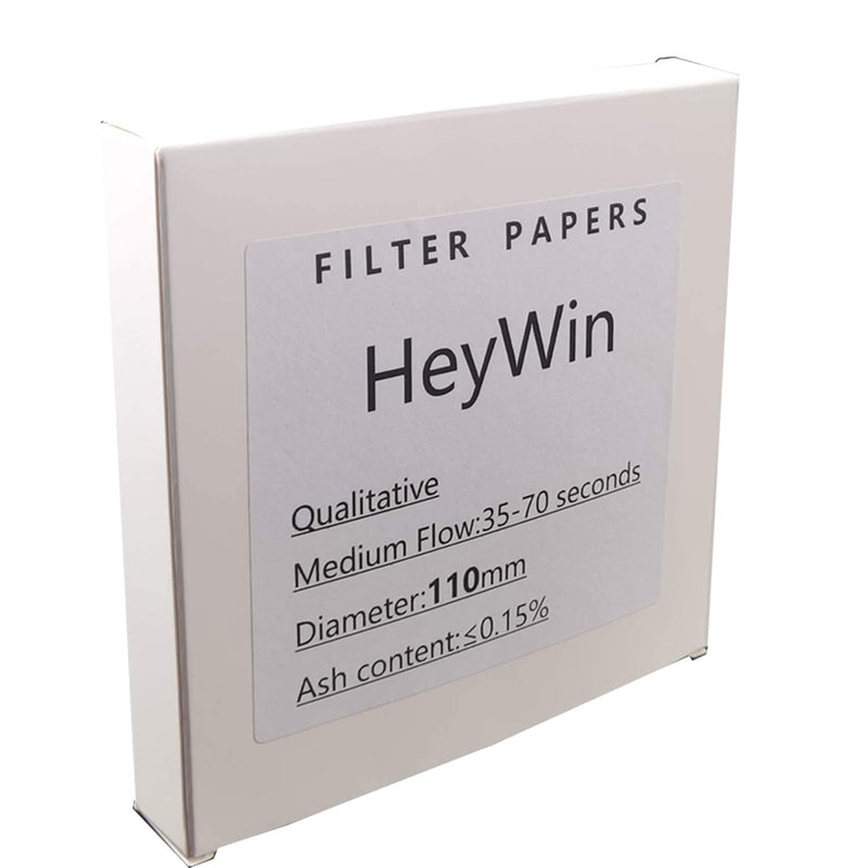 [Australia - AusPower] - HeyWin Filter Paper Round White, 11 cm, Pack of 100, Quality Filter Paper for Science Experiment, Also for Oil Industry Test (110 mm) 110mm 