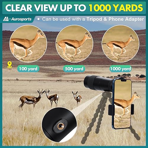 Aurosports 10-30x40 Zoom Monocular for Adults High Power for Bird Watching