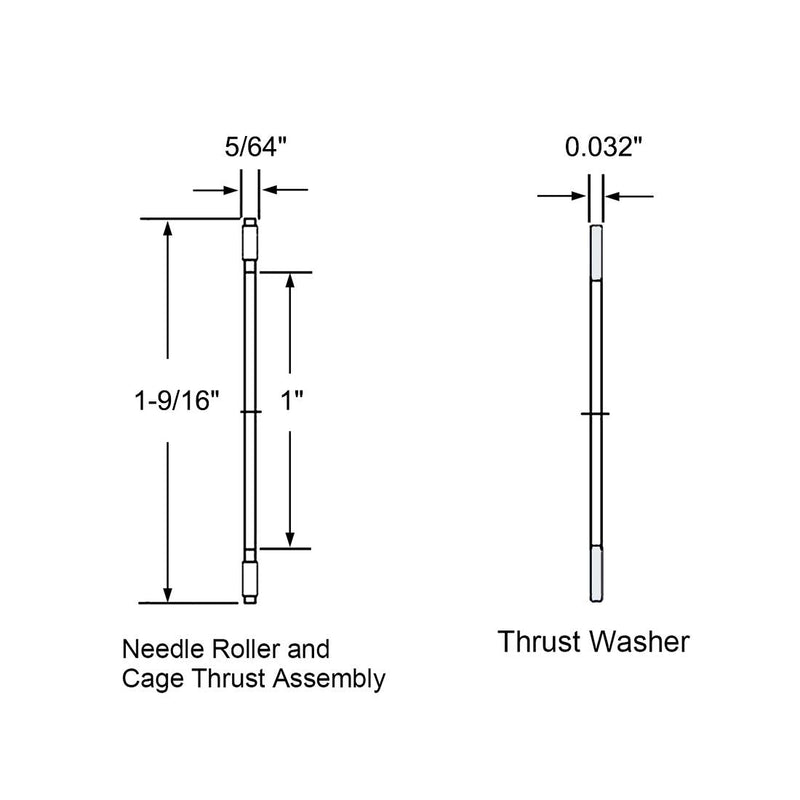 [Australia - AusPower] - uxcell NTA1625 Thrust Needle Roller Bearings with Washers 1" Bore 1-9/16" OD 5/64" Width 2pcs 