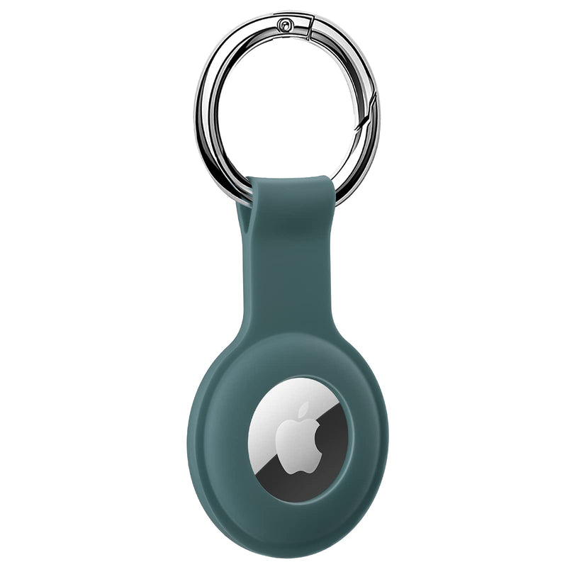 [Australia - AusPower] - Holder Case for AirTags Ultra Light Silicone Sleeve for AirTags Anti-Scratch Protective Skin Cover with Anti-Losing Keychain Ring Accessory Compatible with Apple AirTags 2021 (Turquoise) Dark green 