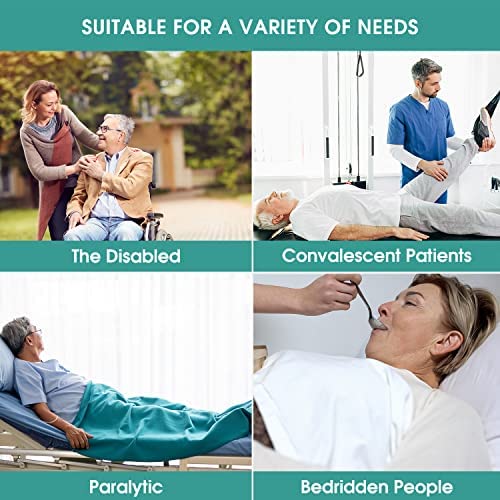 45" x 36" Positioning Bed Pad with Handles Washable Draw Sheets for Hospital Bed Ridden Patient Clothes Waterproof Glide Sheets for Patients Moving Pad for Lifting &Transfer Sheet, Light Blue 45" X 36"