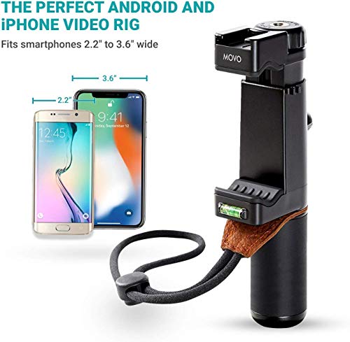Movo VXR10+ iPhone Vlogging Kit Mini Tripod, Phone Grip, and Video Microphone Compatible with iPhone 12 Pro, 12, 11, 11 Pro, X, 8, 7, 6 and Android - for YouTube, TikTok, and Streaming