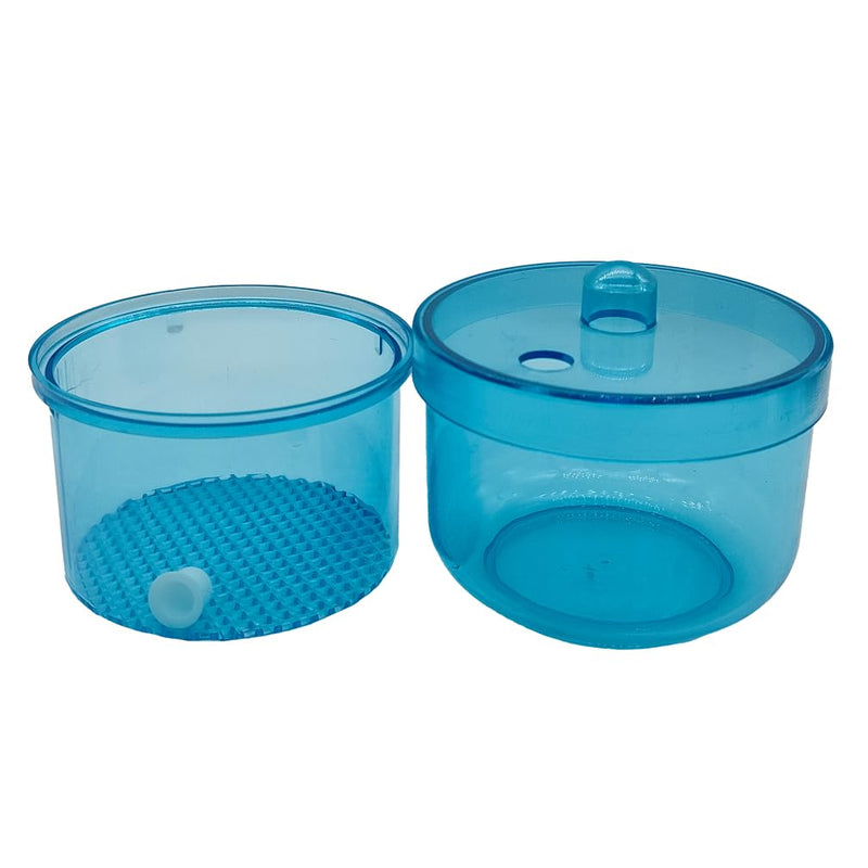 [Australia - AusPower] - Dental Burs Soak Box with Strainer, Bur Disinfection Box Dnetal Burs Holder Cleaner for Burs Cleaning, Soaking (Blue) Blue 