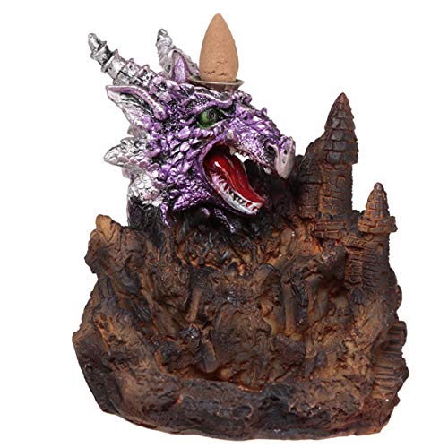 Puckator Purple Dragon LED Backflow Incense Burner - Home Zen Meditation Decor Accessories - Incense Waterfall Cone Burner - Spiritual Feng Shui Gothic Goth Relaxation Gifts Gift - Desk Ornaments
