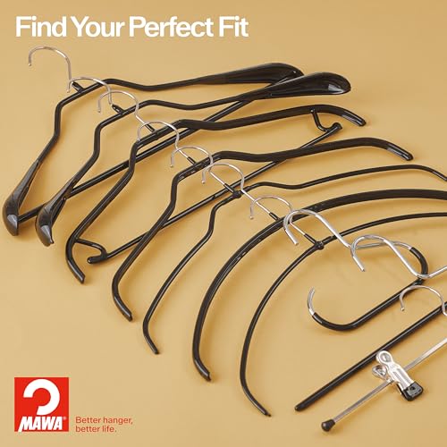 Mawa Euro Series Light Thin Non-Slip Space Saving Clothes Hanger Style 40/P, Set of 10, Red Pack of 10 10 Piece