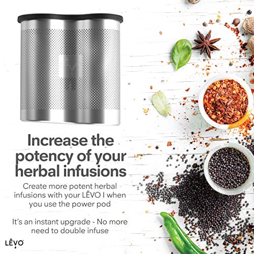 LĒVO Power Pod - Stainless Steel Herb Pod Accessory for LĒVO I & LĒVO II Herbal Infusion Machines - 2x Capacity for More Potent Homemade Herbal Infusions