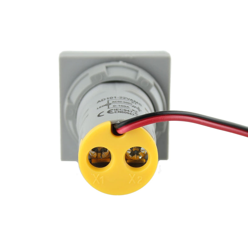 [Australia - AusPower] - LED Voltage Display Panel Mount Volt Amp Meter, AD101-22VAMS 22mm Square Voltmeter and Ammeter, AC50-500V Voltage and 0-100A Current Meter, Yellow (3 Pack) 3 Pack 