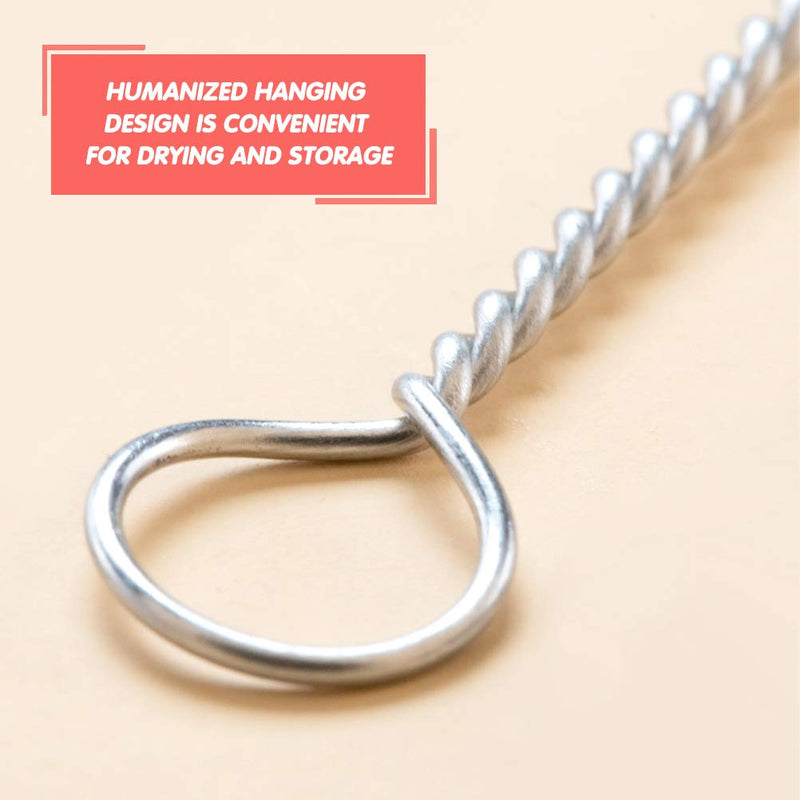 [Australia - AusPower] - FOCCTS Pack of 2 Milk Hose Brush, 45 cm Spiral Cleaning Brush, Steel Wire Tube Brush, Cleaning Brush, Tube Brush for Milk Hoses, Teapot, Straw 