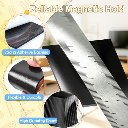 PAPAGEST 2-inch square adhesive magnetic dots, 80 mil, 24-piece set with white backing