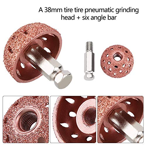 Low Speed Tire Buffer, 1.5" Tire Grinder Tire Buffing Wheel Tire Patch Roller 3/8"-24 Thread with Linking Rod Tire Patch Kit (2Pcs)