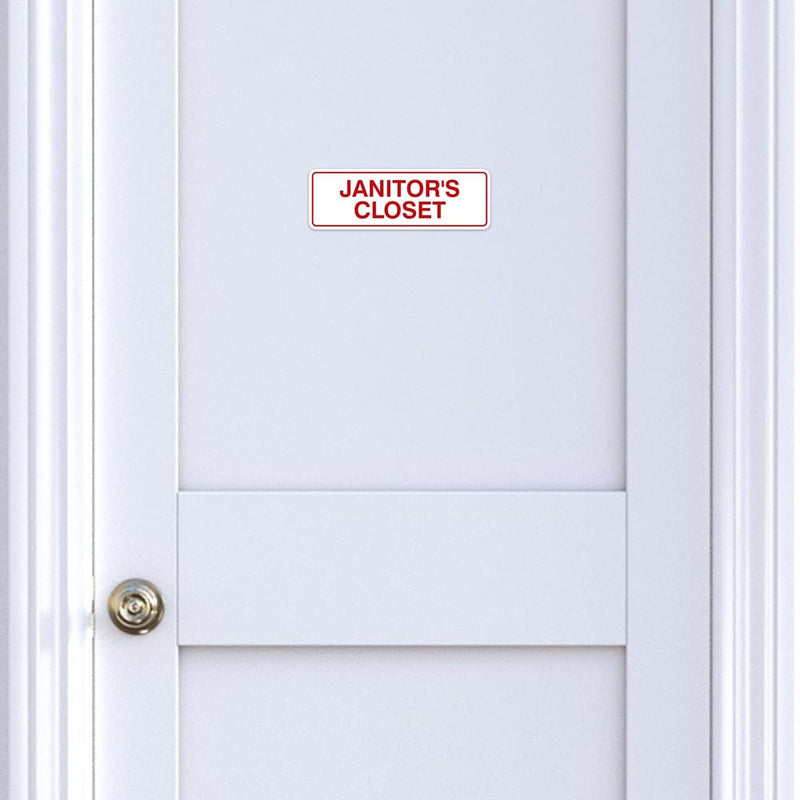 Signs ByLITA Standard JANITOR'S CLOSET Sign with Adhesive Tape (Black) - Large 2 Pack Large (3" X 9") 2 Pack Black