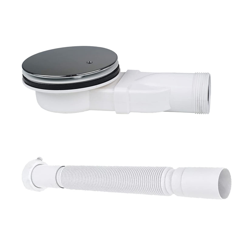 Low Profile Shower Drain Chrome Plated ABS Shower Tray Siphon Slim Drain 90mm 36 L/min Water Flow, Low Profile p Trap Side Drain