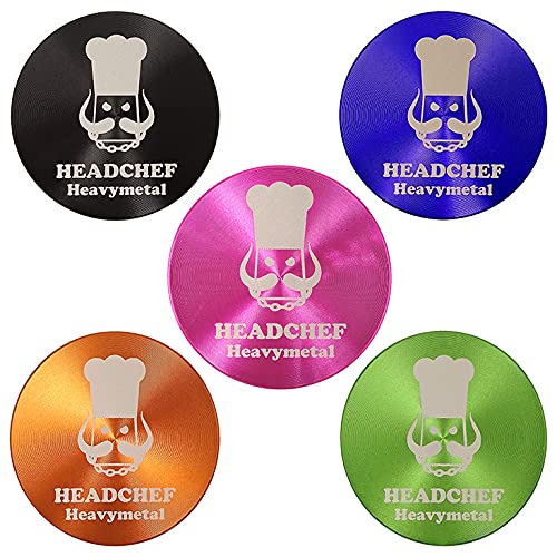 Headchef Heavymetal 55mm, 2 Piece Grinder, Metal Herb Grinder with Magnetic Lid (Soilent Green)