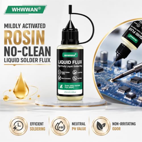 Flux Soldering 20 ml, Soldering Flux, No-Clean Soldering Paste Flux | Non-lead-free flux, for PCB, SMD, BGA electronic components, repairs (with 2 conical nozzles)