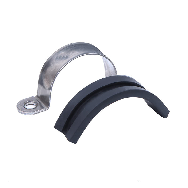 [Australia - AusPower] - 10pcs 30mm 2 Hole U-Tube Strap Clamp, 304 Stainless Steel with EPDM Rubber Lined Clip, Double-Layer Gaskets Rubber Cushioned Insulated Clamp for Tube, Pipe or Wire Cord Installation 30mm(1.19inch) 