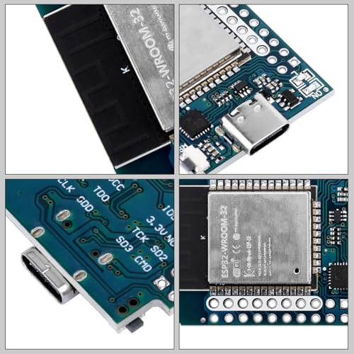 Pack of 5 Mini for ESP32 USB C for ESP32 Wroom NodeMCU WiFi Bluetooth Module Development Board CH9102F Chip Compatible Arduino IDE 5 PCS (USB C)