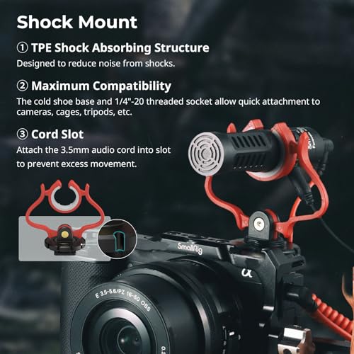 SMALLRIG Shotgun Mic for Camera, Video Microphone for DSLR & for iPhone