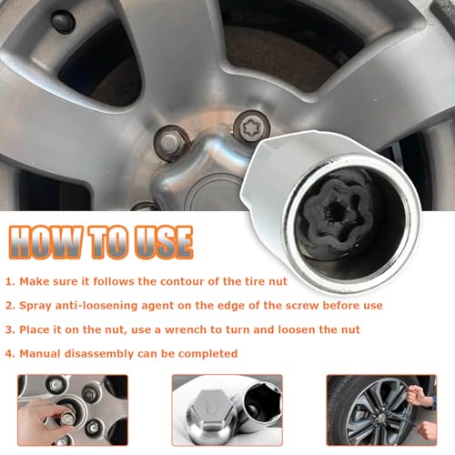 HUAREW D-Wheel locking lug nut removal tool for automotive lug nuts