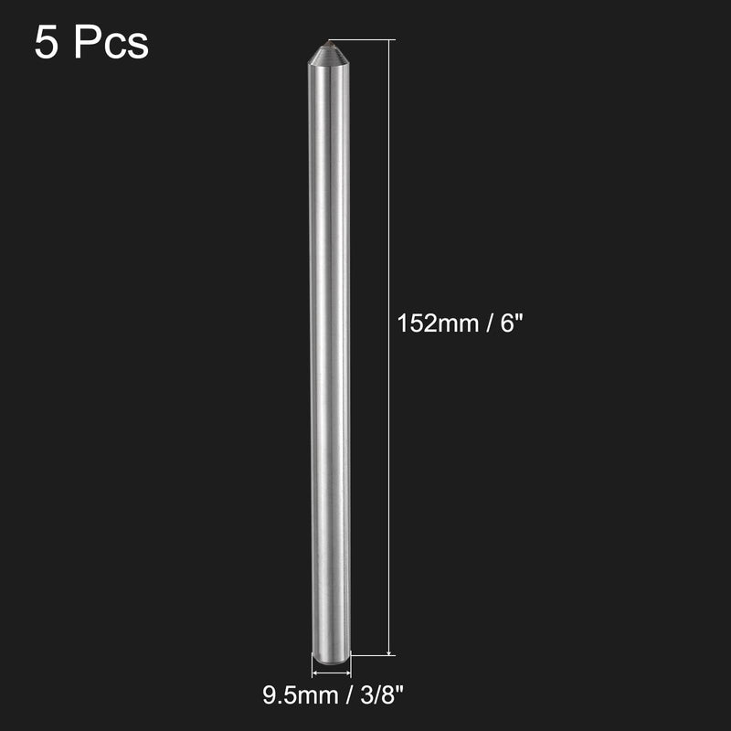 [Australia - AusPower] - uxcell 5pcs Diamond Dressers, 9.5mm x 152mm (3/8" x 6") Single Tapered Point Grinding Wheel Round Pen Welded Diamond Dressing Tools, Silver Tone 3/8" x 6" 5 