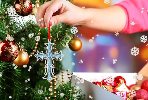 FaCraft Metal Cross Christian Christmas Ornaments 2026 Religious Gift A