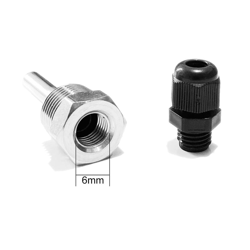 [Australia - AusPower] - 2 x immersion sleeve 1/2, immersion sleeve temperature sensor 8 x 50 mm, stainless steel immersion sleeve thread for temperature sensor 