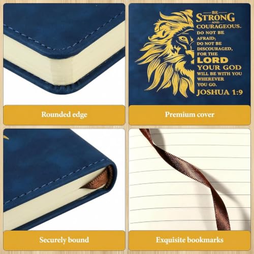 SIMDAO Christian Gift for Men, A5 Leather Notebook with Pen & Bookmark, 100Sheets/200Pages, Bible Study Journal, Religious Gifts for Men and Women Office School
