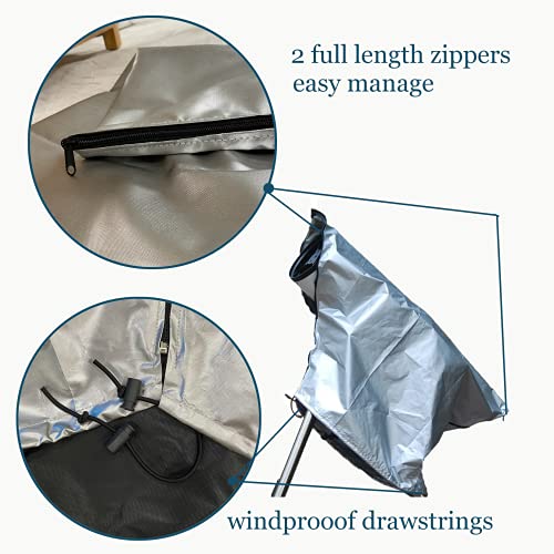 J&C Telescope Cover 420D Silver Outdoor Scope Cover Waterproof DSLR Camera Rain Covers Rain Resistant Patio Telescope Covers Dustproof UV Resistant Silver- 39x29inch