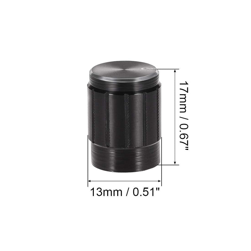 [Australia - AusPower] - uxcell 3pcs Potentiometer Knob Cover Cap Black Aluminum 6mm Shaft Dia. Rotary Knob 13mm Dia. X 17mm Height Volume Control Knob 
