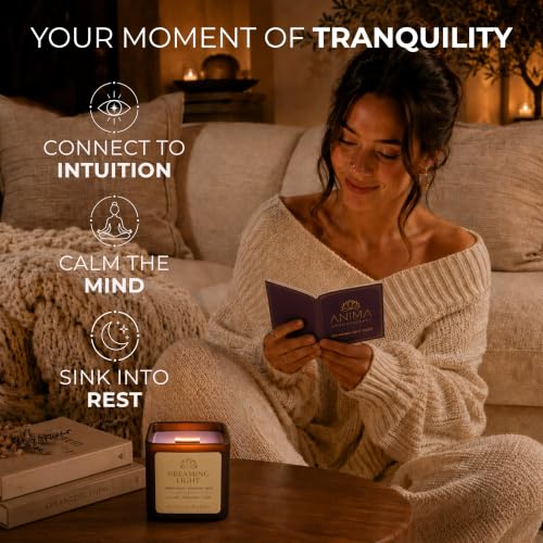 Anima® Dreaming Light Crystal Candle for Peace, Intuition & Rest Dream Light