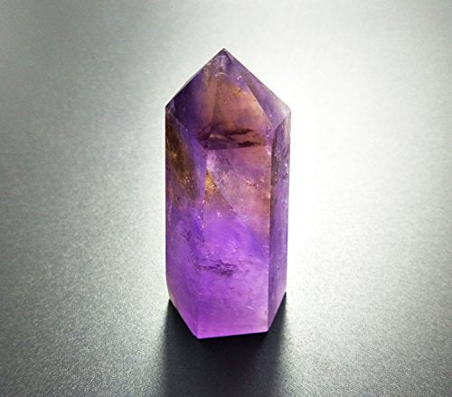 Amethyst Healing Crystal Wand Pointed & Faceted Prism Bar for Reiki Chakra Meditation Therapy Deco, Small gemstomes are Gifts (Colors May Vary Due Natural Properties) Amethyst