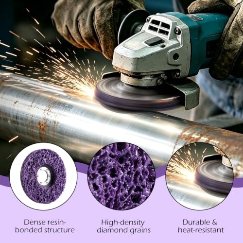 Pack of 6 CSD Discs 125 mm for Angle Grinders, Reinforced Sanding Discs, Rust Remover for Flex, Paint and Coatings, No Damage to the Surface, for Metal, Stone, Wood, Plastic 125mm