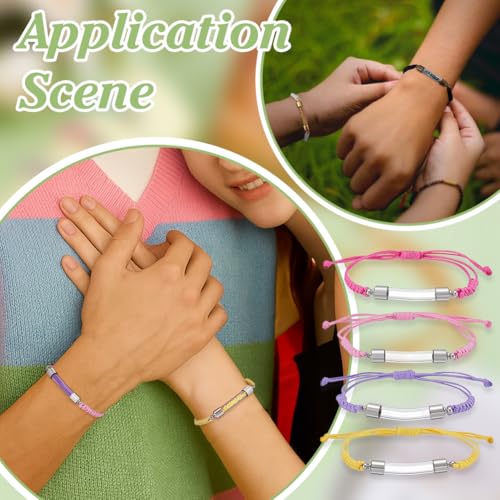 PH PandaHall 8 Colors Glass Vial Pendant Bracelet Adjustable Waxed Thread