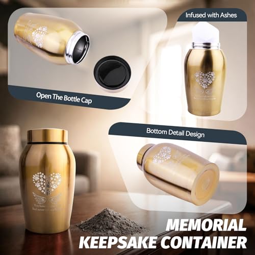 Cremation Urns for Human Ashes Adult for Woman Men with Wings of Angel Gold Middle
