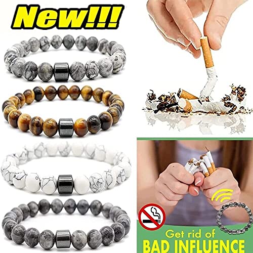 3 Pcs Smoking Cessation Bracelets, Anti Anxiety Bracelets Natural Stones Stress Relief Spiritual Bracelet for Women Men Quit Smoking Therapy Bracelet