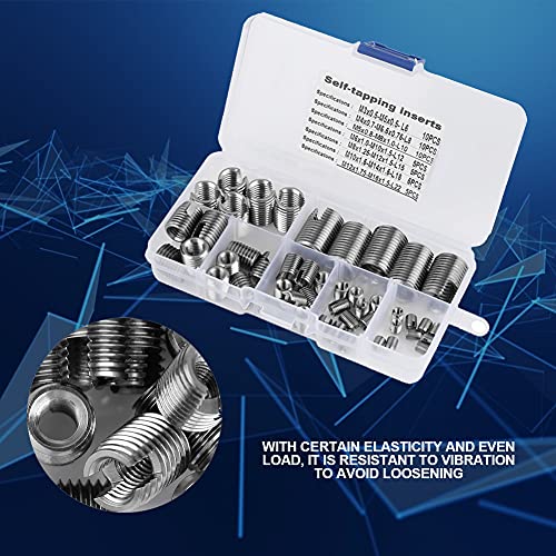 Tangxi stainless steel M3-M10 thread insert tapping set, 50 pieces in assorted sizes