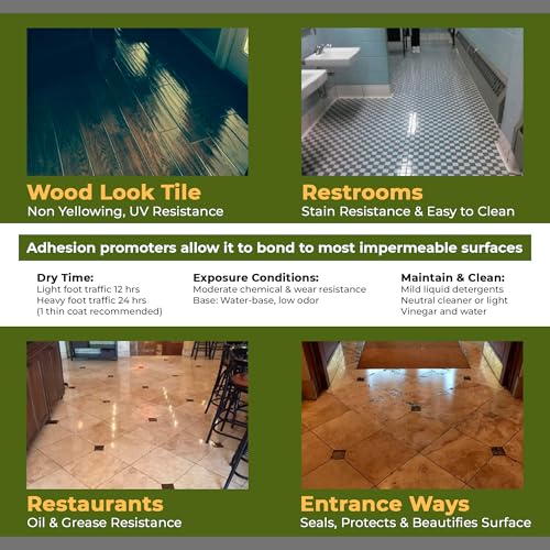 Covertec GlazeGuard Satin Grout Sealer & Tile Sealer for Ceramic & Porcelain – Clear Water-Based 2-Part Polyurethane, Shower & Floor Sealant, 4 oz Sample Kit