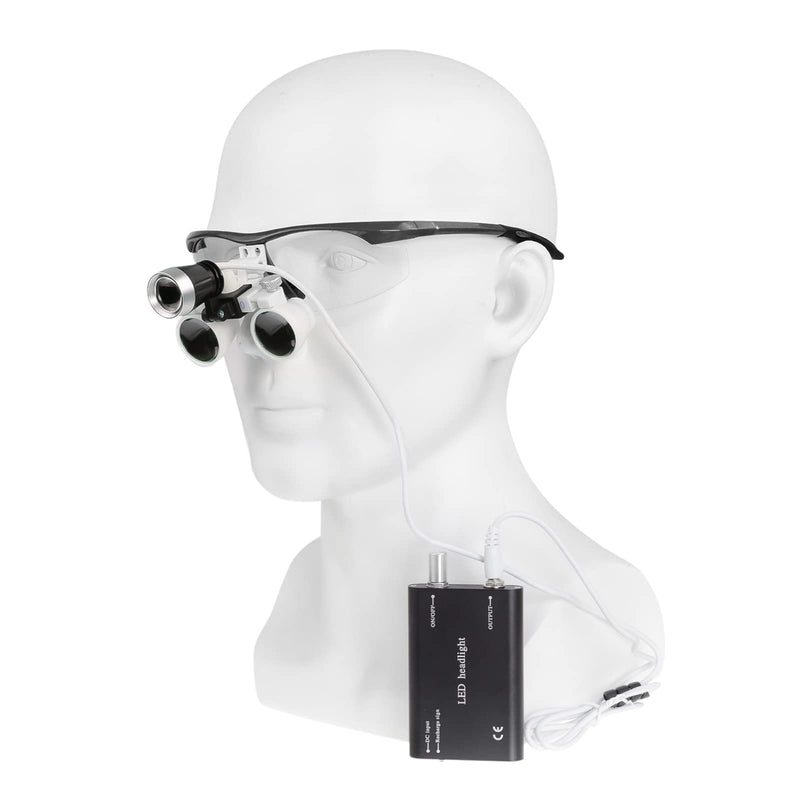 3.5x420mm Black Magnifying Glass with 3W LED Headlight for Lab Use