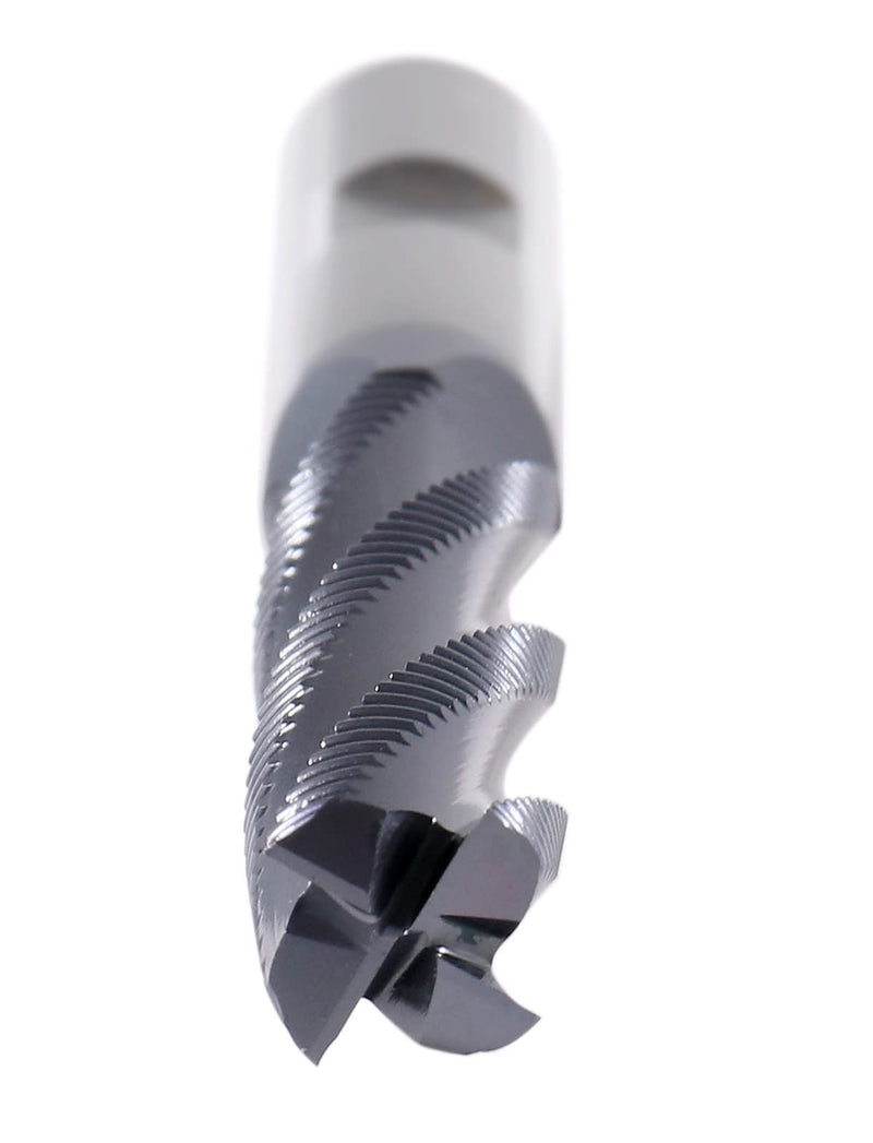 Accusize Industrial Tools 1/2'' Fine Tooth M42 8% Cobalt Tialn Roughing End Mill, 1/2'' Shk Dia, 2'' Flute Length, 4'' Oal, 4 Flute, 1104-0120 | Fine Tooth, M42 8% Cobalt, TiAlN Coated, 4" OAL, Single End, Center Cutting