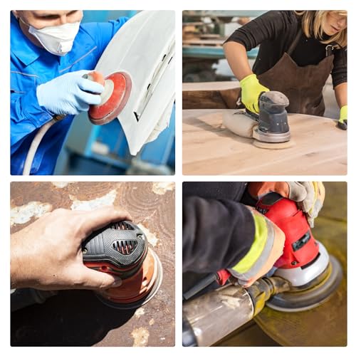 KONGMING Pack of 100 Wet Sandpaper 125 mm 8 Holes Grit 80 120 180 240 320 400 600 800 1000 2000 Silicon Carbide Sandpaper for Random Orbital Sanders 100 pieces-mix