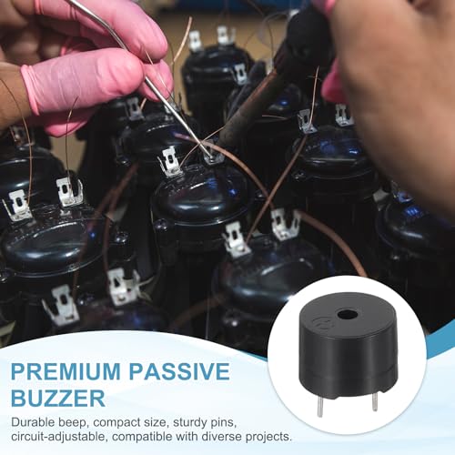 sourcing map 20 Pcs Passive Buzzer DC 1.5-5V 12x8.5mm Electric Tone Buzzer Alarm Piezo Beep Sounder Continuous Sound Beep for Physics Circuits Alarm Safety Development Boards House Shop
