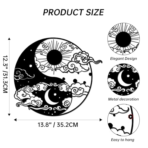 Slickss Yin Yang Sun & Moon Metal Wall Art