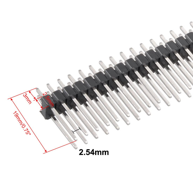 [Australia - AusPower] - uxcell 5Pcs 2.54mm Pitch 40-Pin 19mm Length Double Row Straight Connector Pin Header Strip for Prototype Shield 