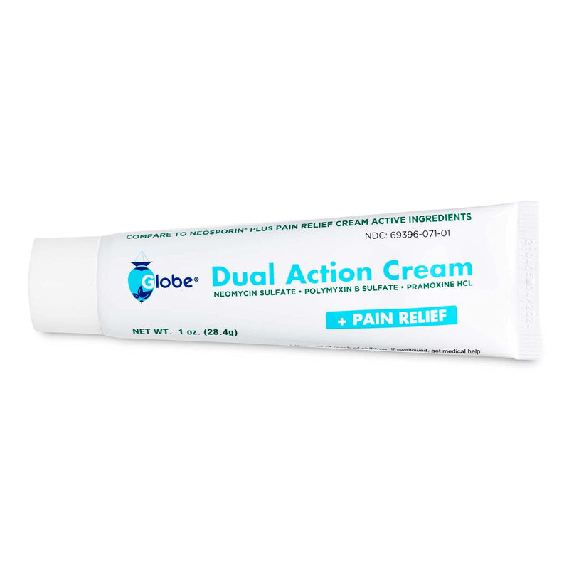 [Australia - AusPower] - (4 Pack) Globe Triple Antibiotic Cream + Pain Relief, Neomycin, Polymyxin B, Pramoxine HCl, Soothes Painful Cuts, Burns and Scrapes, 24 Hour Infection Protection 