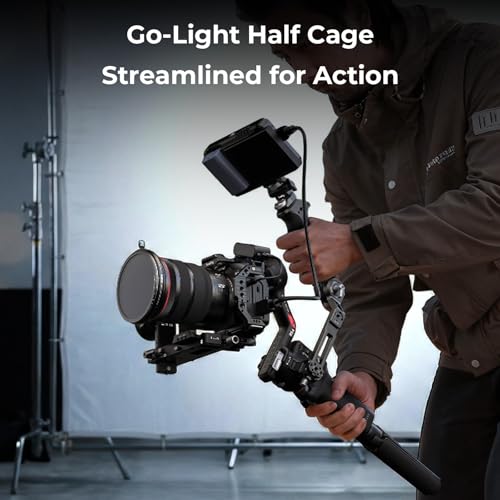 SmallRig Half Cage for Canon R6 Mark II / R6 Mark III / R5 Mark II, HawkLock Quick Release Plate for Arca, NATO Rail, Three-Point Locking, Compatible with DJI RS 3/RS 3 Pro/RS 4/RS 4 Pro Gimbal-5953