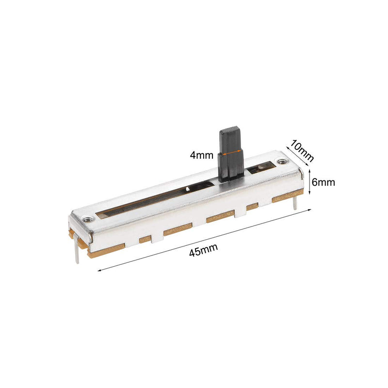 [Australia - AusPower] - sourcing map Fader Variable Resistors Mixer Potentiometer Straight Sliding B10K Ohm Linear Potentiometer for Dimming 45 mm Pack of 5 