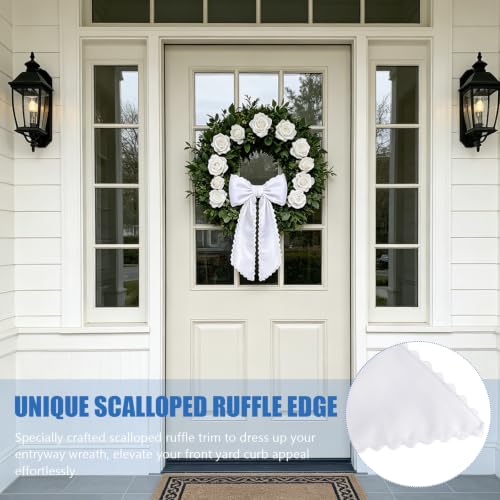 Giesiery scalloped wreath sash in a 4-pack, 55-inch decorative wreath storage for front door and porch wreath decor.