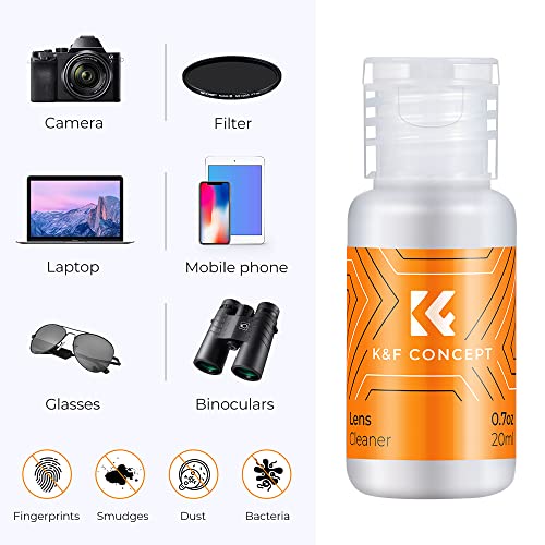 K&F Concept APS-C Sensor Cleaning Kit - 16pcs Swabs, 20ml Cleaner & Gloves, Camera Lens Cleaning Kit for CMOS & CCD Sensors