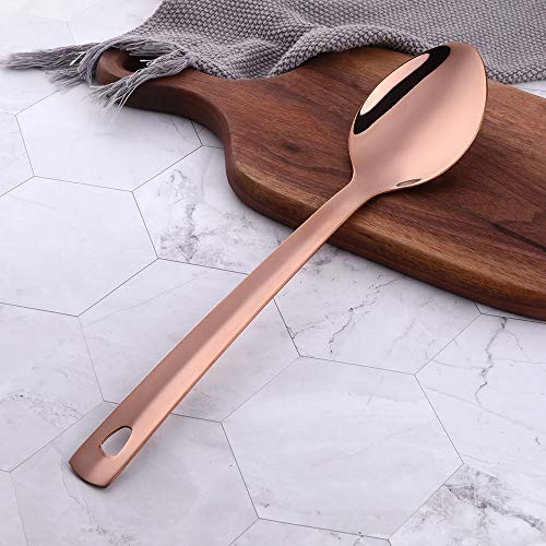 Stainless Steel Serving Spoon Sets,6PCS 13inch Kitchen Kitchenware Long Handle Cooking Utensil, Kitchen Serving Tablespoons（Rose Gold） 6PCS Rose Gold