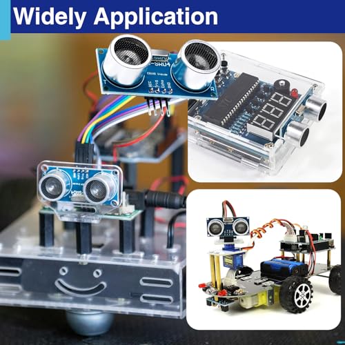 Usdrwam HC-SR04 ultrasonic distance sensor modules with mounting brackets, 4-piece set